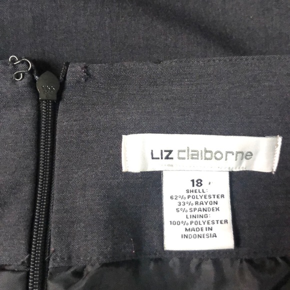 Liz Claiborne skirt suit grey career plus size - Picture 7 of 8